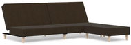 2místná rozkládací pohovka s podnožkou tmavě hnědá textil, 3080470 - Pohovka