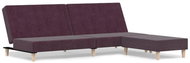 2místná rozkládací pohovka s podnožkou fialová textil, 3080476 - Pohovka