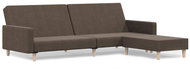 2místná rozkládací pohovka s podnožkou taupe textil, 3080487 - Pohovka