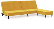 2místná rozkládací pohovka s podnožkou žlutá samet, 3080497 - Pohovka