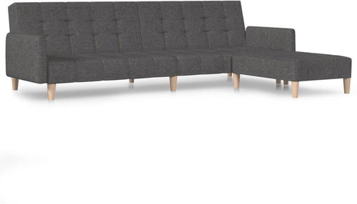 2místná rozkládací pohovka s podnožkou tmavě šedá textil, 3080547 - Pohovka - Main image