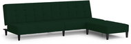 2místná rozkládací pohovka s podnožkou tmavě zelená samet, 3080561 - Pohovka