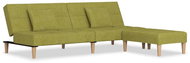 2místná rozkládací pohovka 2 polštáře a podnožka zelená textil, 3080606 - Pohovka
