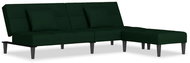 2místná rozkládací pohovka + 2 polštáře a podnožka tmavě zelená, 3080626 - Pohovka