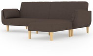 2místná rozkládací pohovka + stolička a 2 polštáře taupe textil, 3081783 - Pohovka