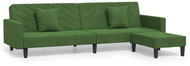 2místná rozkládací pohovka s polštáři a podnožkou tmavě zelená, 3081845 - Pohovka