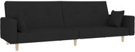 2místná rozkládací pohovka se 2 polštáři černá textil, 337322 - Pohovka