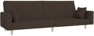 2místná rozkládací pohovka se 2 polštáři tmavě hnědá textil, 337325 - Pohovka