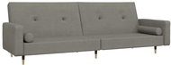 2místná rozkládací pohovka se 2 polštáři světle šedá samet, 337333 - Pohovka