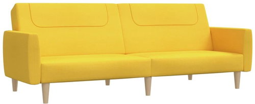 2místná rozkládací pohovka žlutá textil, 337411 - Pohovka - Main image