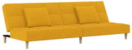 2místná rozkládací pohovka se 2 polštáři žlutá textil, 337423 - Pohovka