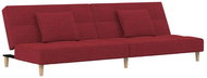 2místná rozkládací pohovka se 2 polštáři vínová textil, 337424 - Pohovka