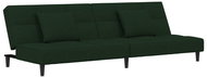 2místná rozkládací pohovka se 2 polštáři tmavě zelená samet, 337442 - Pohovka
