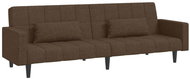 2místná rozkládací pohovka se 2 polštáři hnědá textil, 337493 - Pohovka