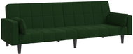 2místná rozkládací pohovka se 2 polštáři tmavě zelená samet, 337515 - Pohovka