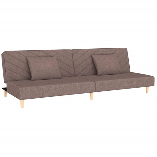 2místná rozkládací pohovka se 2 polštáři taupe textil, 337602 - Pohovka - Main image