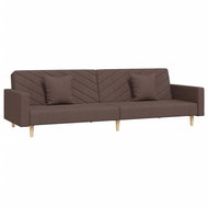 2místná rozkládací pohovka se 2 polštáři taupe textil, 337614 - Pohovka