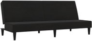 2místná rozkládací pohovka černá tkanina z mikrovlákna, 340675 - Pohovka