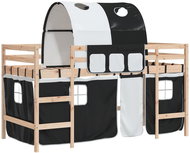 SHUMEE Children's bunk bed with tunnel, white and black, 80 × 200 cm, pine, 3206982 - Bed