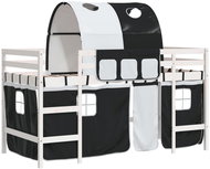 SHUMEE Children's bunk bed with tunnel, white and black, 80 × 200 cm, pine, 3206985 - Bed