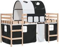 SHUMEE Children's bunk bed with tunnel, white and black, 90 × 200 cm, pine, 3206991 - Bed