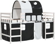 SHUMEE Children's bunk bed with tunnel, white and black, 90 × 200 cm, pine, 3206994 - Bed