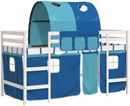 SHUMEE Children's bunk bed with curtains blue, 90 × 200 cm, pine, 3206995 - Bed