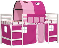 SHUMEE Kids bunk bed with tunnel pink, 90 × 200 cm, solid pine, 3206996 - Bed