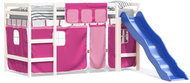 SHUMEE Children's bunk bed with curtains pink, 80 × 200 cm, pine, 3207014 - Bed