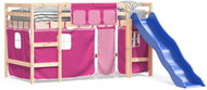 SHUMEE Kids bunk bed with curtains pink, 90 × 200 cm, pine, 3207020 - Bed