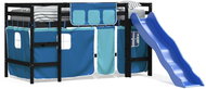SHUMEE Children's bunk bed with curtains blue, 90 × 200 cm, pine, 3207025 - Bed