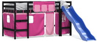 SHUMEE Kids bunk bed with curtains pink, 90 × 200 cm, pine, 3207026 - Bed