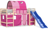 SHUMEE Kids bunk bed with tunnel pink, 80 × 200 cm, solid pine, 3207038 - Bed