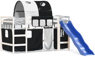 SHUMEE Children's bunk bed with tunnel white and black, 90 × 200 cm, pine, 3207048 - Bed