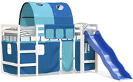 SHUMEE Children's bunk bed with curtains blue, 90 × 200 cm, pine, 3207049 - Bed
