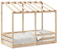 Dětská postel se střechou 70 × 140 cm masivní borové dřevo - Postel