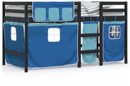 SHUMEE Children's bunk bed with curtains blue, 80 × 200 cm, pine, 3283815 - Bed