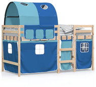 SHUMEE Children's bunk bed with tunnel white and black, 80 × 200 cm, pine, 3283838 - Bed