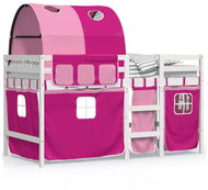 SHUMEE Kids bunk bed with tunnel pink, 80 × 200 cm, solid pine, 3283840 - Bed