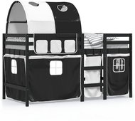 SHUMEE Children's bunk bed with tunnel, white and black, 80 × 200 cm, pine - Bed