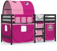 SHUMEE Kids bunk bed with tunnel pink, 80 × 200 cm, solid pine - Bed