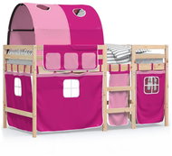 SHUMEE Kids bunk bed with tunnel pink, 90 × 200 cm, solid pine, 3283846 - Bed
