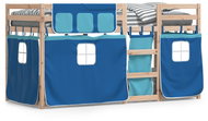 SHUMEE Children's bunk bed with curtains blue, 80 × 200 cm, pine, 3283899 - Bed