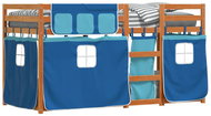 SHUMEE Children's bunk bed with curtains blue, 80 × 200 cm, pine, 3283923 - Bed