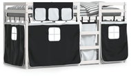 SHUMEE Children's bunk bed with curtains white and black, 90 × 200 cm, pine, 3283931 - Bed