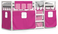 SHUMEE Kids bunk bed with curtains pink, 90 × 200 cm, pine, 3283933 - Bed