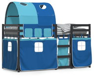 SHUMEE Children's bunk bed with curtains blue, 90 × 200 cm, pine, 3283959 - Bed