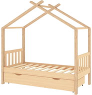 Shumee Children's bed frame with drawer solid pine 80 × 160 cm, 322146 - Bed Frame