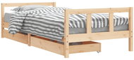 Shumee Dětská postel se zásuvkami 90 × 200 cm masivní borové dřevo, 834408 - Postel