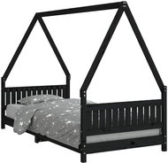 Shumee Dětská postel černá 90 × 200 cm masivní borové dřevo, 834500 - Postel